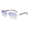 Belvoir & Co Sunglasses Diamond Cut Kennedy White Marble Blue 3