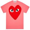 CDG Play T-Shirt Large Heart In Pink