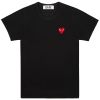 CDG Play T-Shirt Single Heart In Black