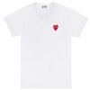CDG Play T-Shirt Single Heart In White