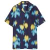 Lanvin Blurred Floral Print Shirt Thunder Blue