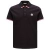 Moncler Polo Shirt Tricolour Trims - Black 1