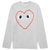 PLAY Comme des Garçons Long Sleeve T-Shirt Logo Heart - Grey