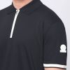 Sandbanks Silicone Zip Polo Shirt Black