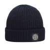 Stone Island Ribbed Beanie Hat In Navy 