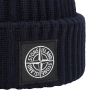 Stone Island Ribbed Beanie Hat In Navy