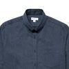 Sunspel Brushed Cotton Flannel Shirt - Dark Navy 2