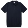 Sunspel Fine Texture Polo Shirt Navy