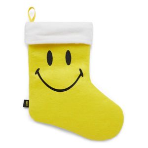 Market Smiley Holiday Felt Stocking - Yellow