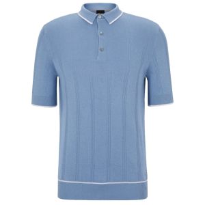 BOSS Knitted Polo T-Gilbert - Open Blue
