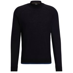 BOSS Mock-Neck Sweater - Dark Blue
