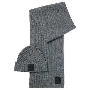 BOSS Scarf & Hat Set Metaverse - Medium Grey
