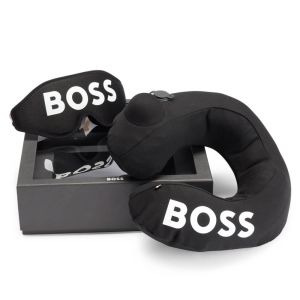 BOSS Travel Pillow & Mask Set - Black