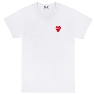 CDG Play T-Shirt Single Heart - White