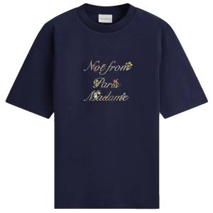 Drôle de Monsieur Le T-Shirt Slogan à Fleurs - Navy