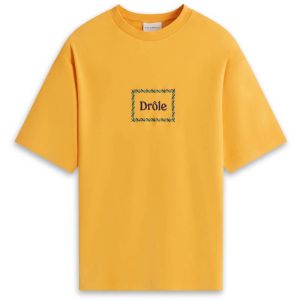 Embroidered Cotton T-Shirt - Ocre