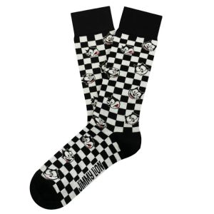 Jimmy Lion Socks Felix Check - Black / White