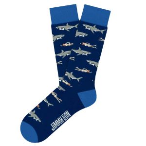 Jimmy Lion Socks Jaws Sharks - Blue