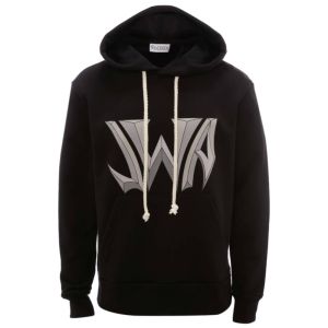 JW Anderson Hoodie Gothic Logo - Black