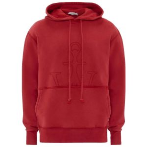 JW Anderson Hoodie Embroidered Logo - Red