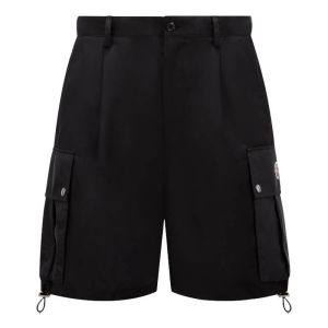 Logo Patch Cargo Shorts - Black