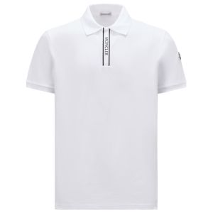 Moncler Polo Embossed Logo - White