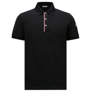Moncler Placket Trim Polo Shirt - Black