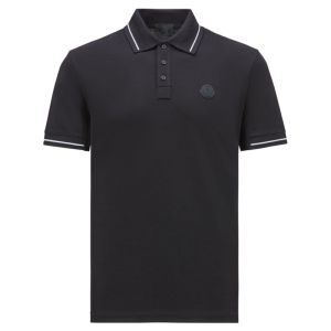 Moncler Polo Shirt Matt Logo - Black