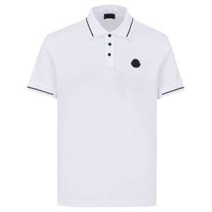 Moncler Polo Shirt Matt Logo - White