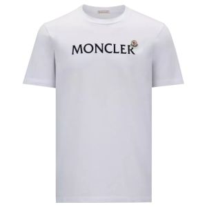 Moncler T-Shirt Flocked Logo - White
