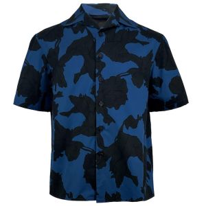 Neil Barrett Flower Print Shirt - Blue
