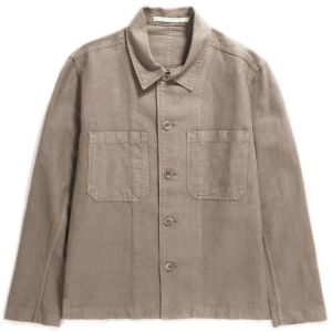 Tyge Cotton Linen Overshirt - Clay