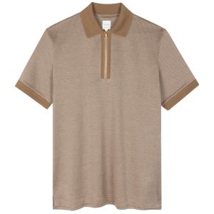 Paul Smith Zip Polo Shirt - Mud Brown