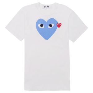 T-Shirt Blue Heart - White