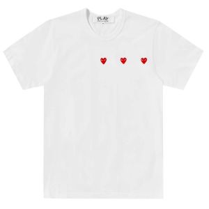 Play Comme des Garçons T-Shirt Triple Heart White