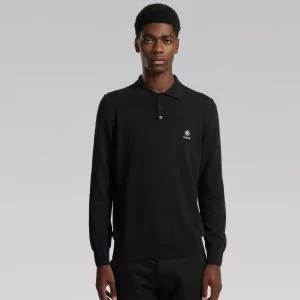 Sandbanks Knitted Polo Shirt - Black