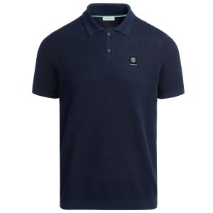 Sandbanks Knitted Polo Shirt - Navy Blue