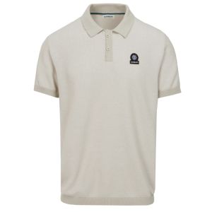 Knitted Polo Shirt - Stone