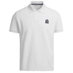 Sandbanks Polo Shirt Badge Logo - White