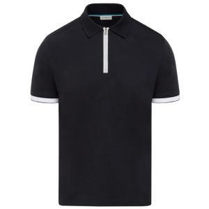Silicone Zip Polo Shirt - Black