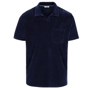 Terry Toweling Polo Shirt - Navy