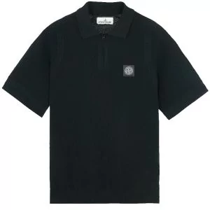 Stone Island Knitted Polo Shirt - Navy