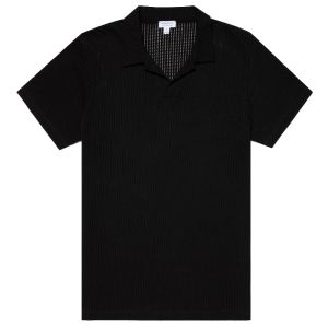 Polo Shirt Linear Mesh - Black