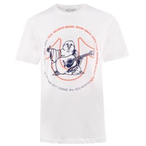 True Religion T-Shirt Two Tone Buddha - White