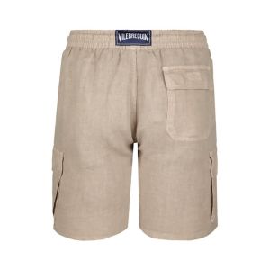 Linen Cargo Shorts - Beige