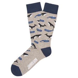 Jimmy Lion Socks Whales Grey